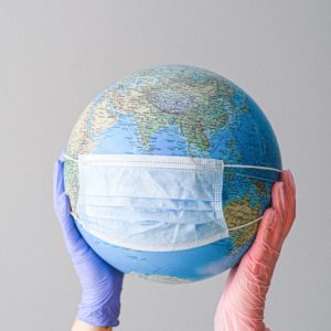 Covid 19 Test Globe With Mask